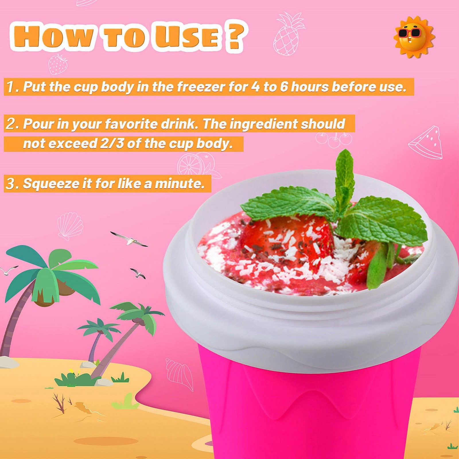 2 Pack Slushy Maker Cup, Quick Frozen Magic Squeeze Cup for Juice Milk Yogurt…