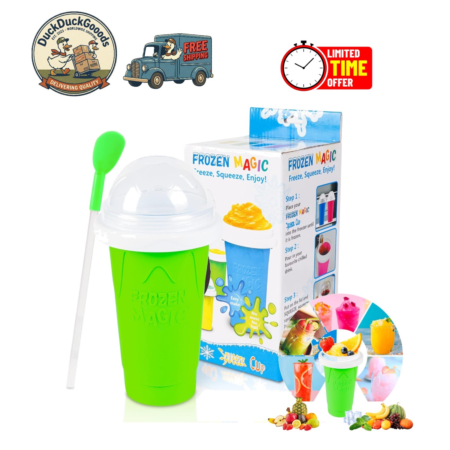 Quick Freeze Magic Slushy Maker Cup – Perfect for Homemade Sorbets & Shakes