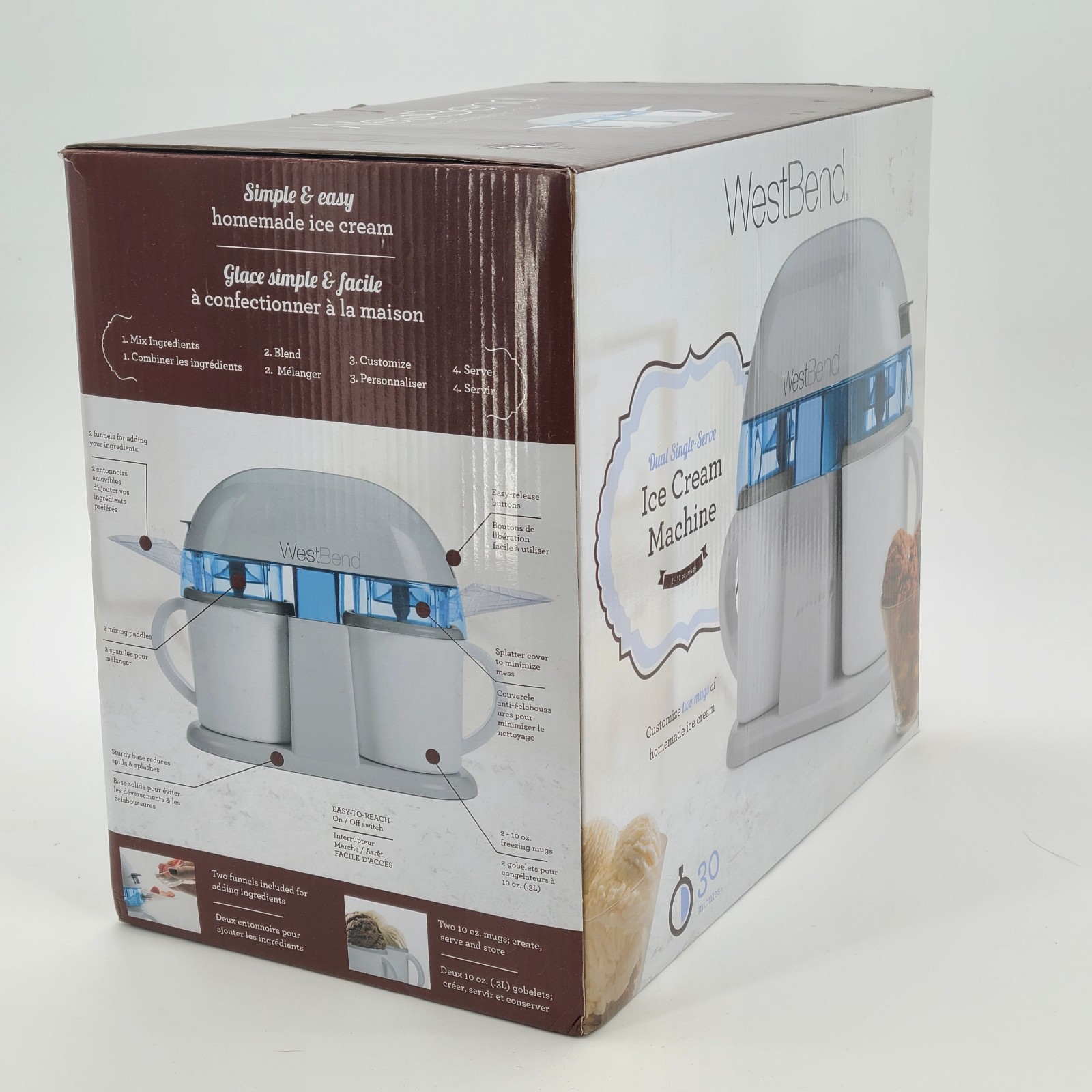 West Bend Dual Single-Serve Ice Cream Machine ~ Ready In 30 Minutes ~ NEW IN BOX