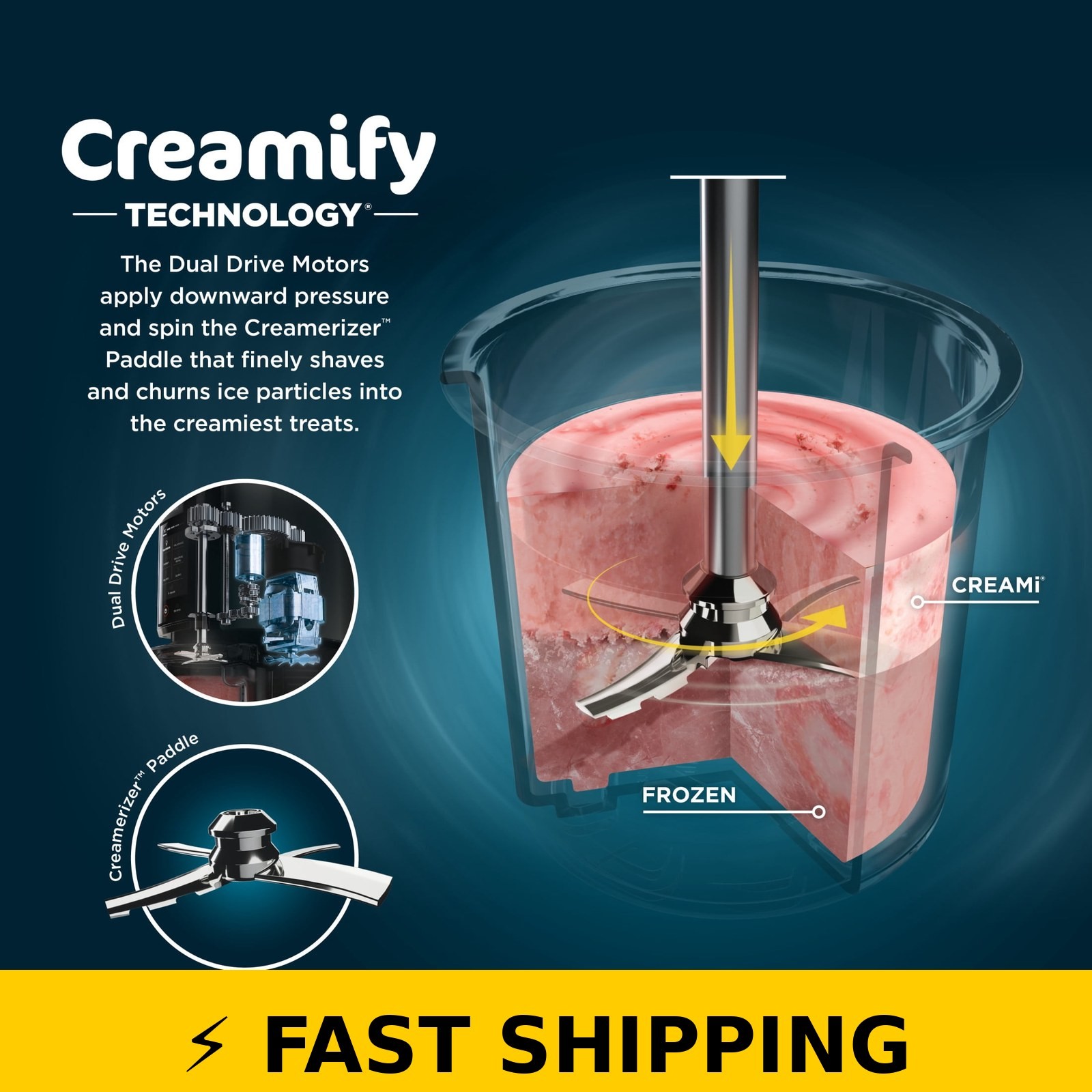 Ninja CREAMi Ice Cream Maker – White, 5 One-Touch Programs