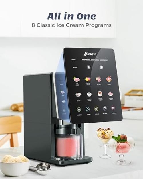 Alcarin Ice Cream Maker with 3 Pints(Not Freezer) Homemade Slushie Gelato