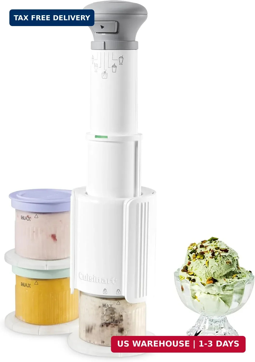 Cuisinart Ice Cream Maker – Cuisinart FastFreeze 5-in-1 Ice Cream, Milkshakes, S