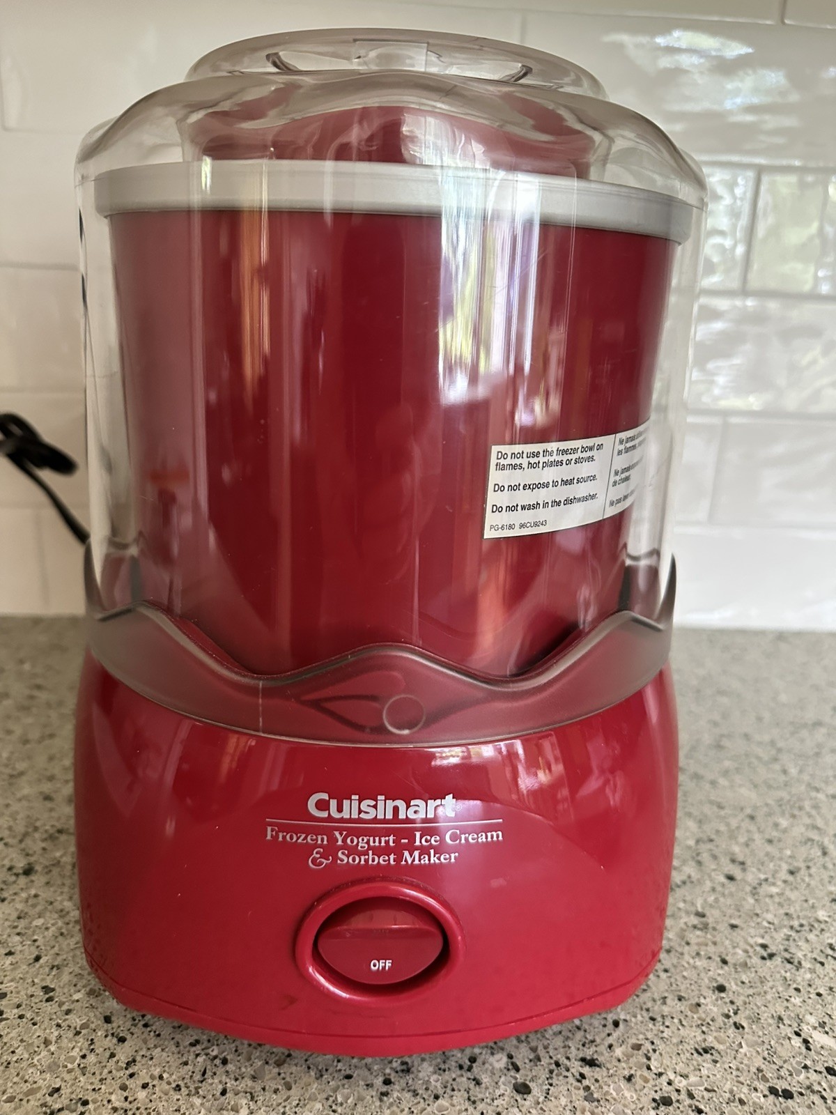 Cuisinart Frozen Yogurt Ice Cream Sorbet Maker open Box Red Model CIM-22RPC