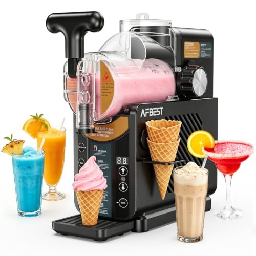 Slushie Machine for Home, 2-in-1 Slushy & Soft Serve Ice Cream Shadow Black
