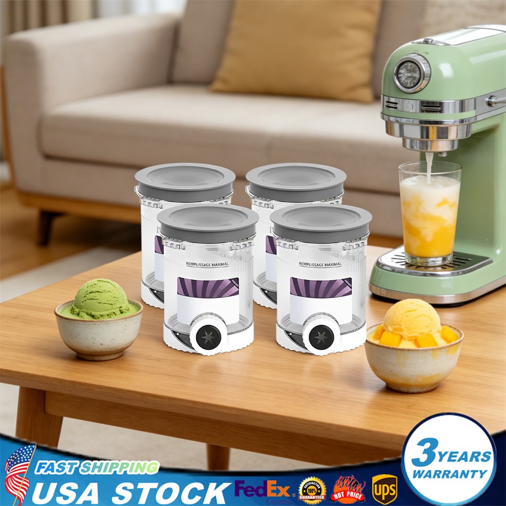 16OZ Replacement For Ninja Creami Pints & Lid Ice Cream Maker NC700 NC701 Series