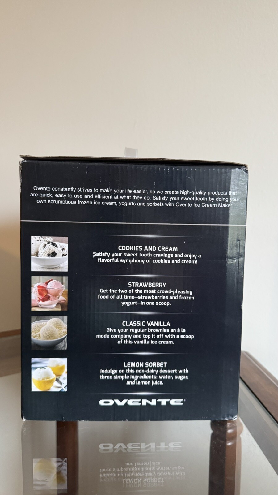 Ovente Electric Ice Cream Maker 1-Liter Bowl 15 Watt #ICM110BL New in Box