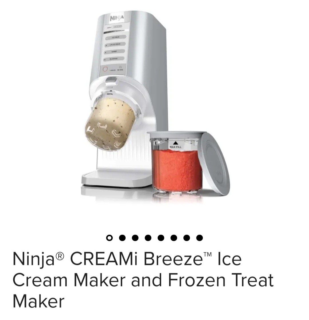 Ninja CREAMi Breeze 5 in 1 Ice Cream Maker and Frozen Treat Maker – NC100 Silver