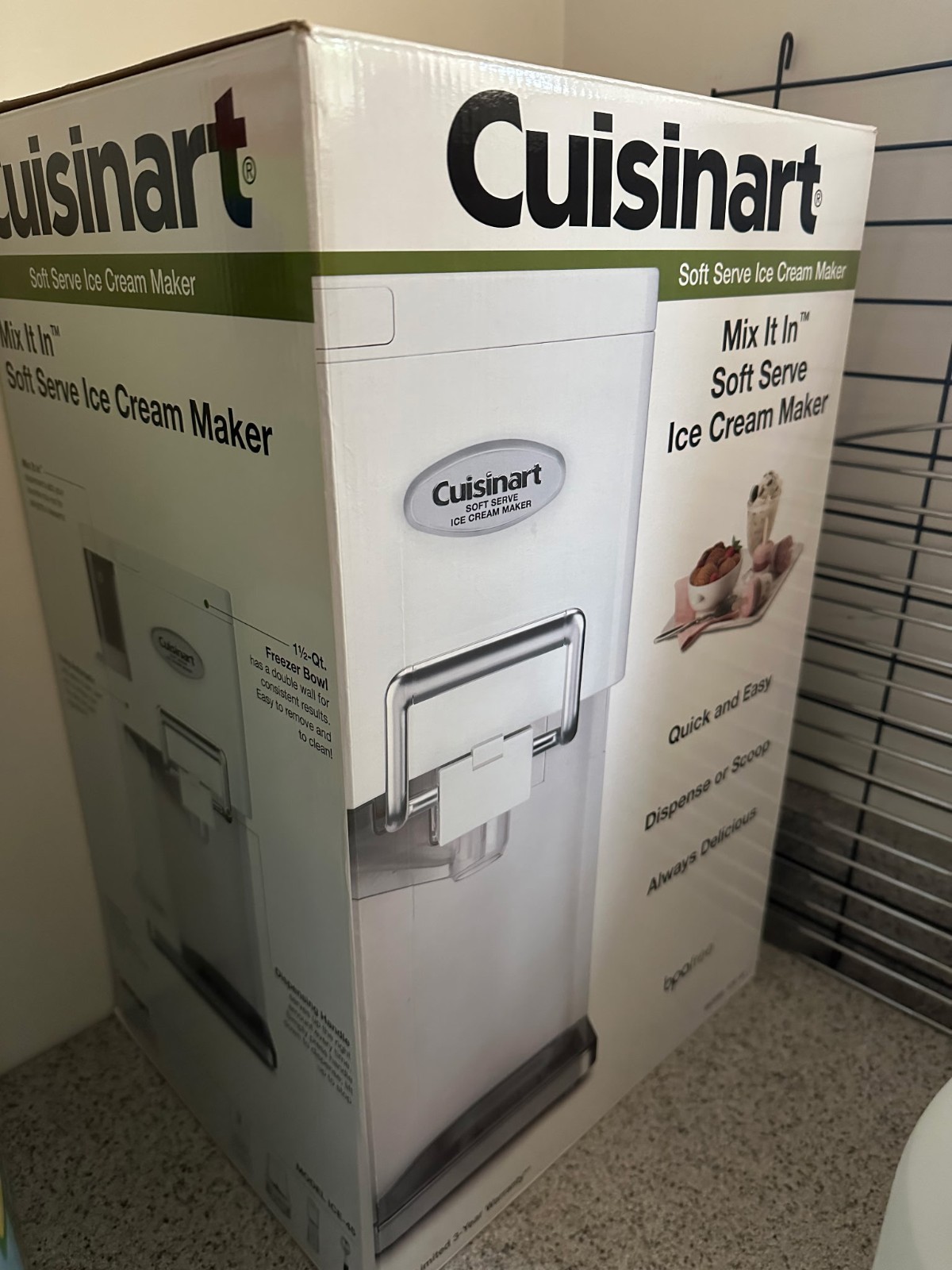 Cuisinart 1.5 Quart Ice Cream Maker Machine -White