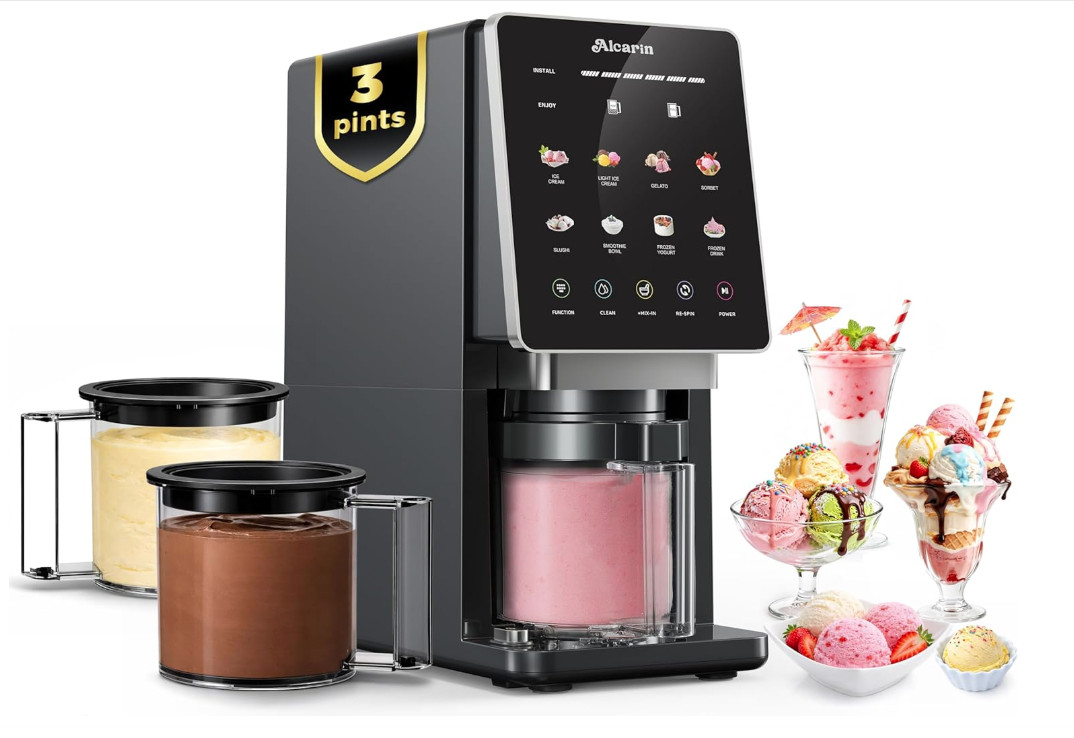 Electric Ice Cream Maker Machine – 10-in-1 Frozen Treat Maker for Gelato, Sorbet