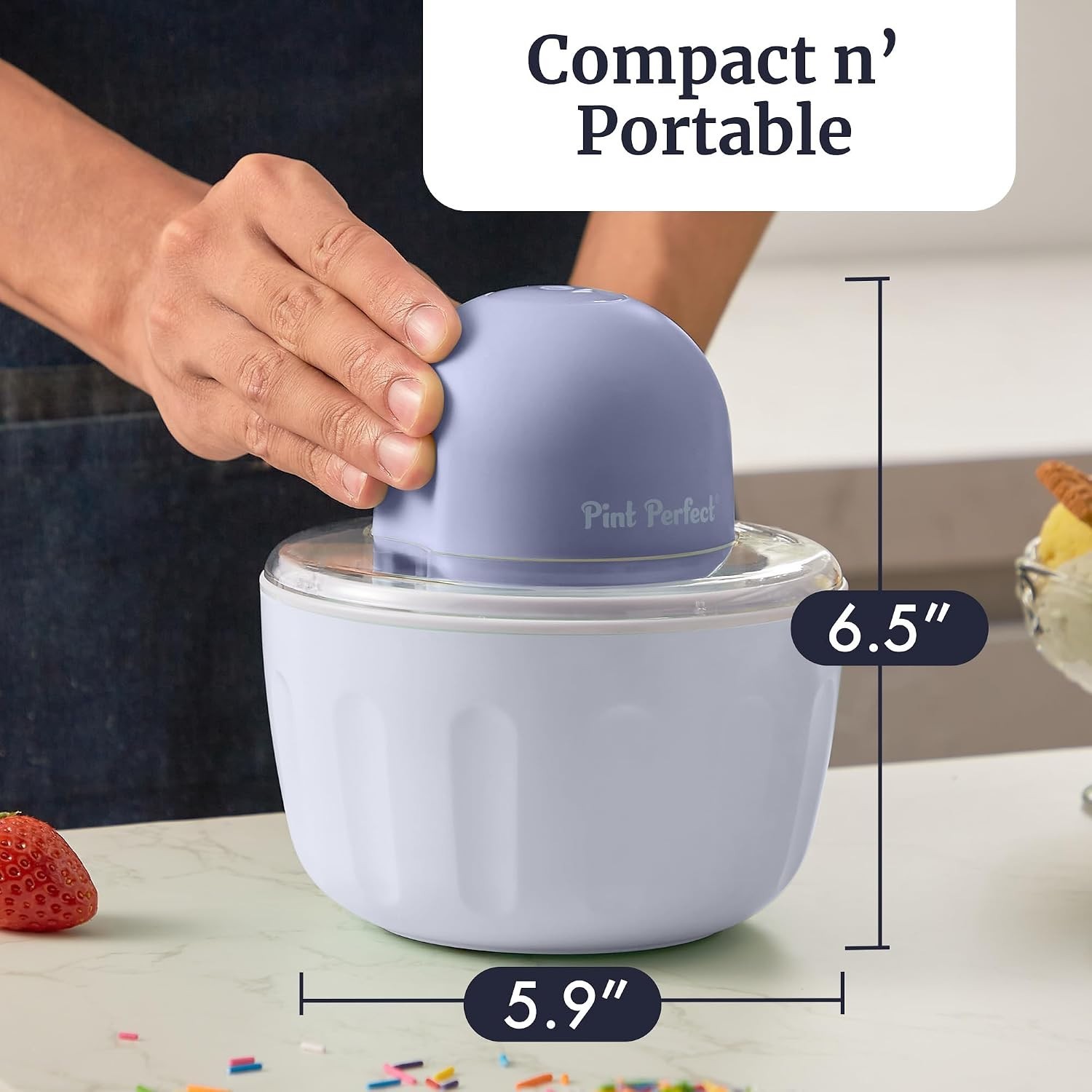Elite Pint Perfect Ice Cream Maker with 2 Freezing Mugs
