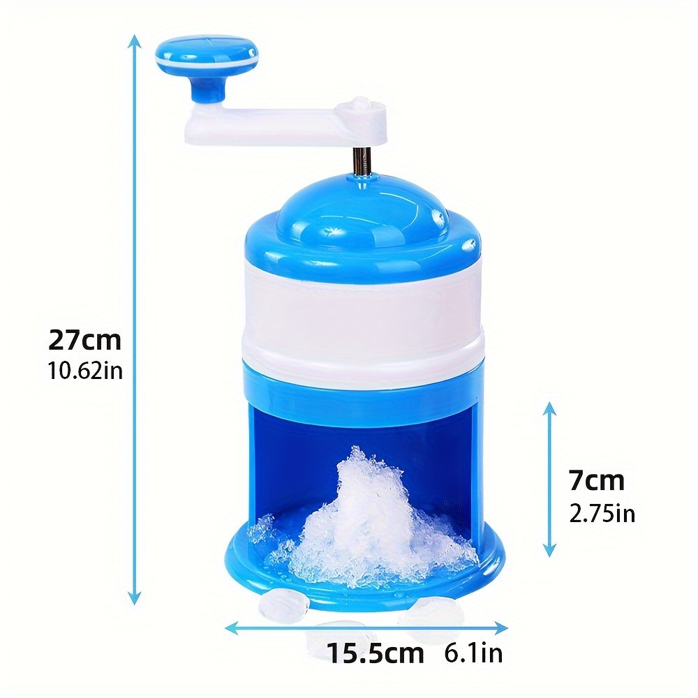 Compact Manual Ice Shaver Machine 27×15.5x7cm Food Safe ABS for Home Ice Treats