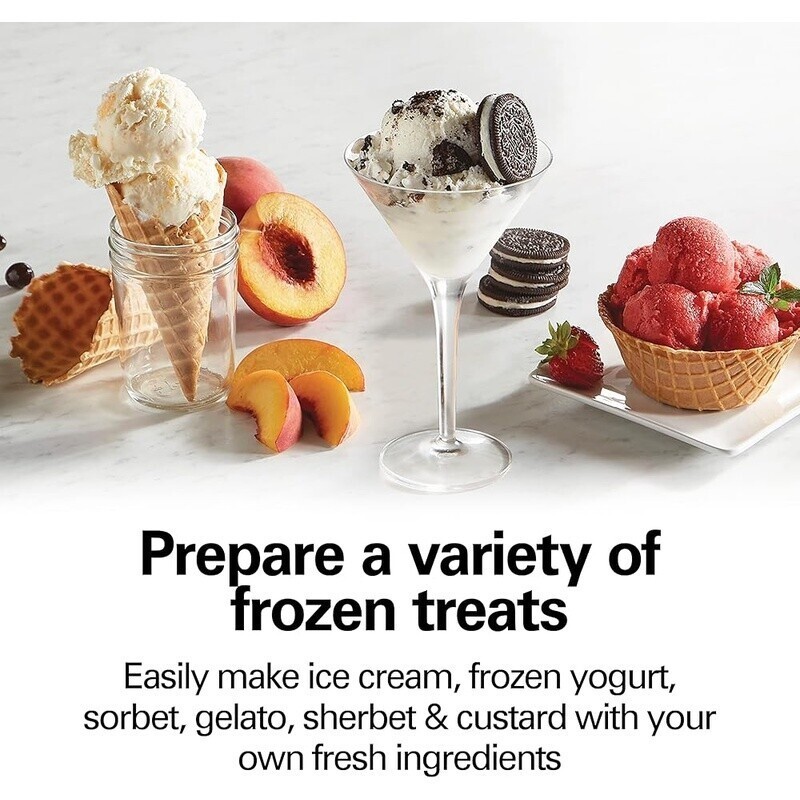 Electric Ice Cream Maker Automatic Frozen Yogurt Sorbet Gelato Machine 4qt Fast