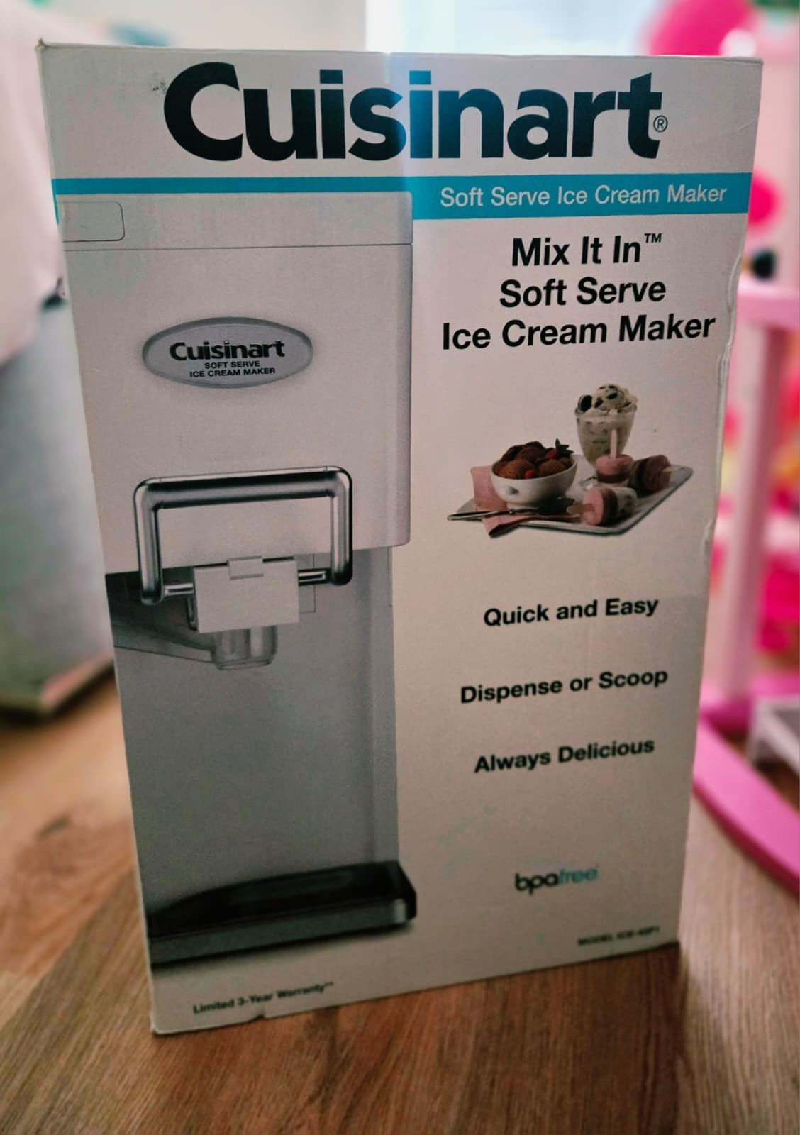Cuisinart Mix It In Soft Serve Ice Cream Maker New ICE-45P1 1.5qt