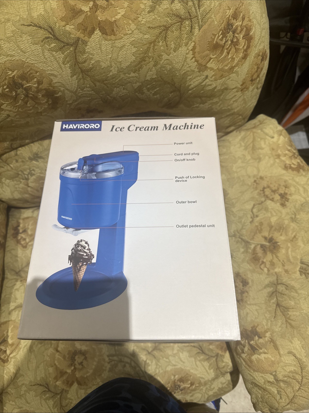 Ice Cream Maker Machine 1Qt, for homemade Gelato, Sorbet, Frozen Yoghurt Maker