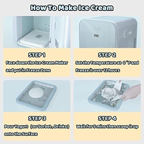 JoyMech Ice Cream Roll Maker Rolled Ice Cream Machine, Sweet Spot Pan, Sky Blue