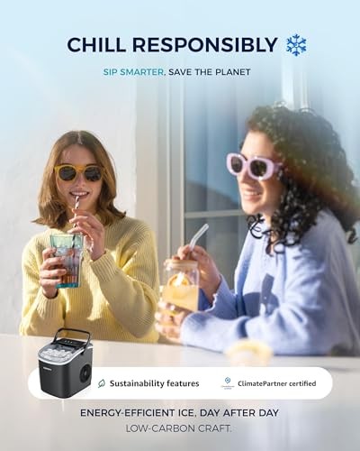 EUHOMY Countertop Ice Maker Machine, 26lbs/24Hrs, 9 Ice Cubes Ready in 6 Mins