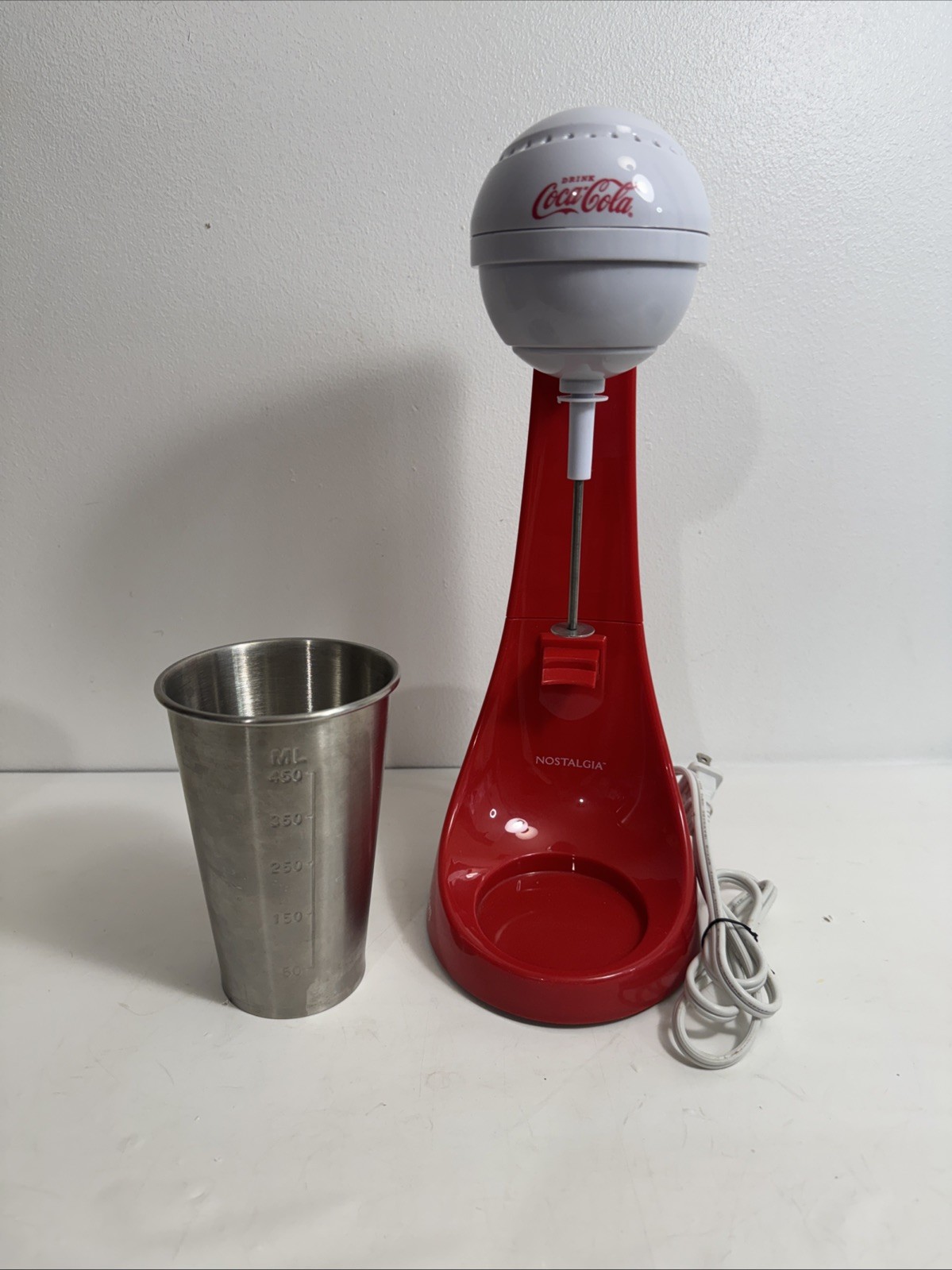 Nostalgia Coca Cola 2 Speed MilkShake Maker Ice Cream Mixer Drink Blender