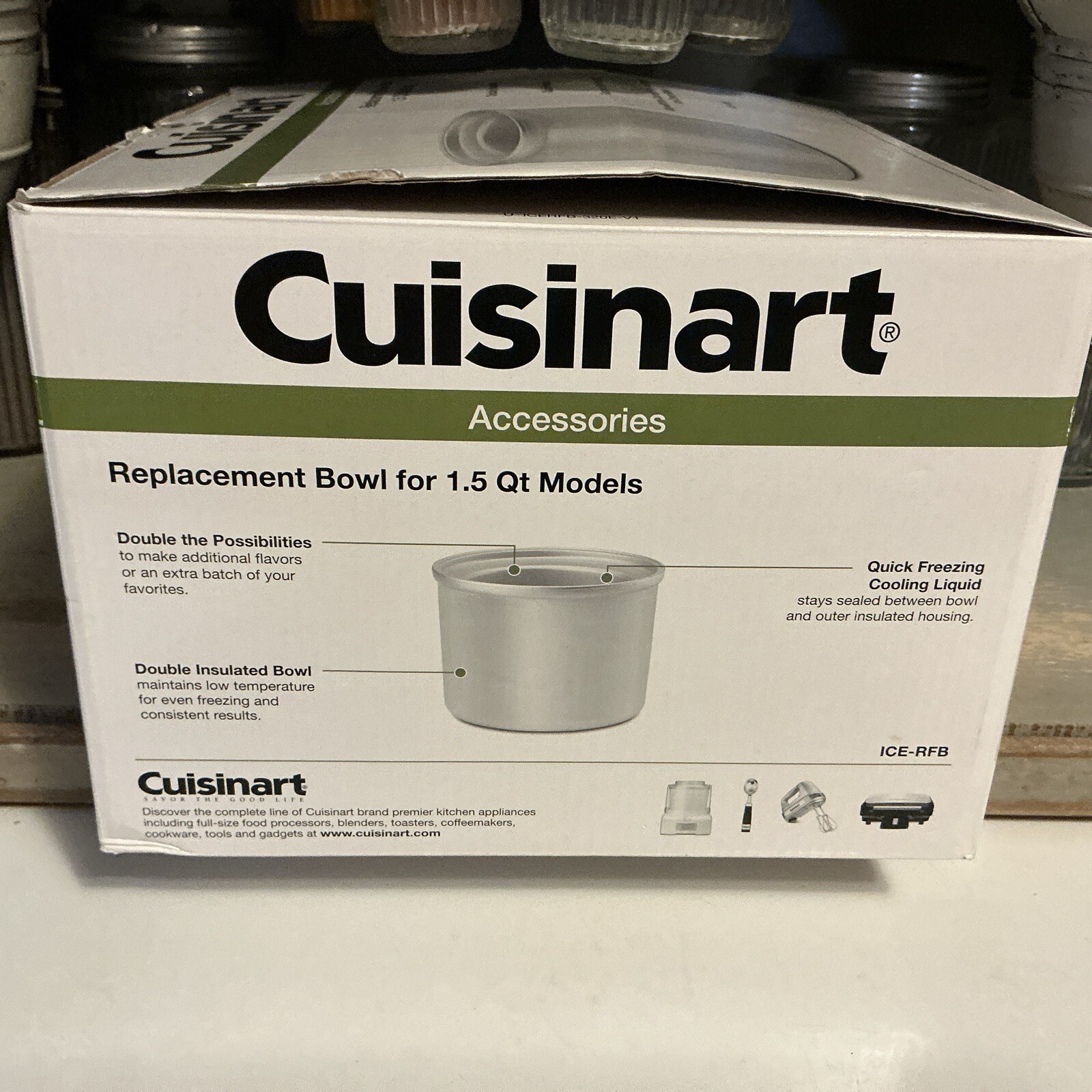 Cuisiart Replacement bowl For 1.5 QT ICE-RFB New In Box/Open