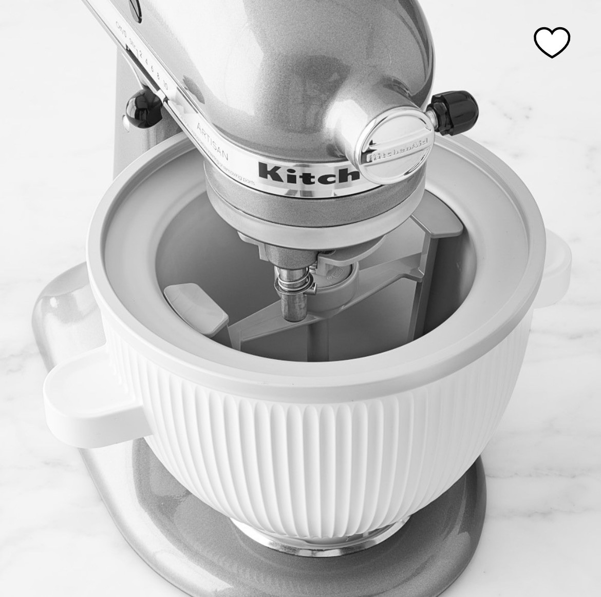 Kitchen Aid Ice Cream Maker Attachment 2 Quart Capacity, Stand Mixer Compatible