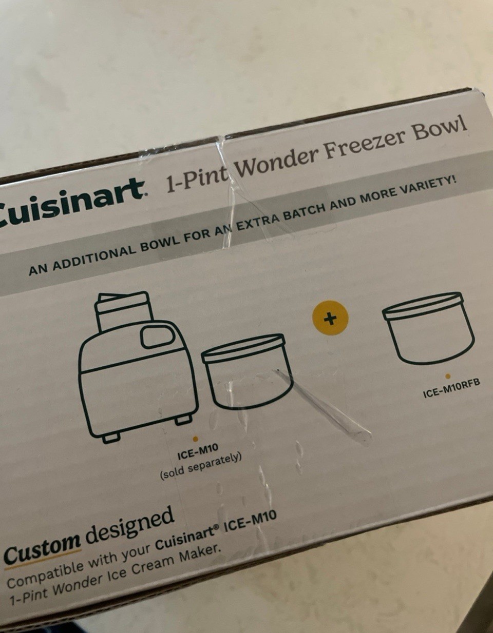 Cuisinart 1-Pint Wonder Freezer Bowl Replacement, White, ICE-M10RFB for ICE-M10