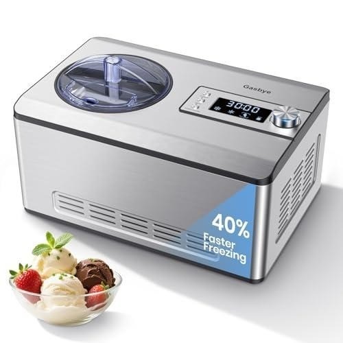 DEFECTIVE Gasbye Compressor Ice Cream Maker 21QT No PreFreeze 250W Stain G3D