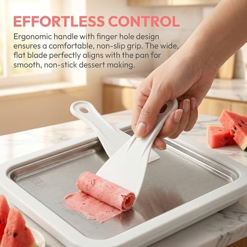 Instant Ice Cream Maker, Rolled Ice Cream Maker, Soft Serve Ice Cream white