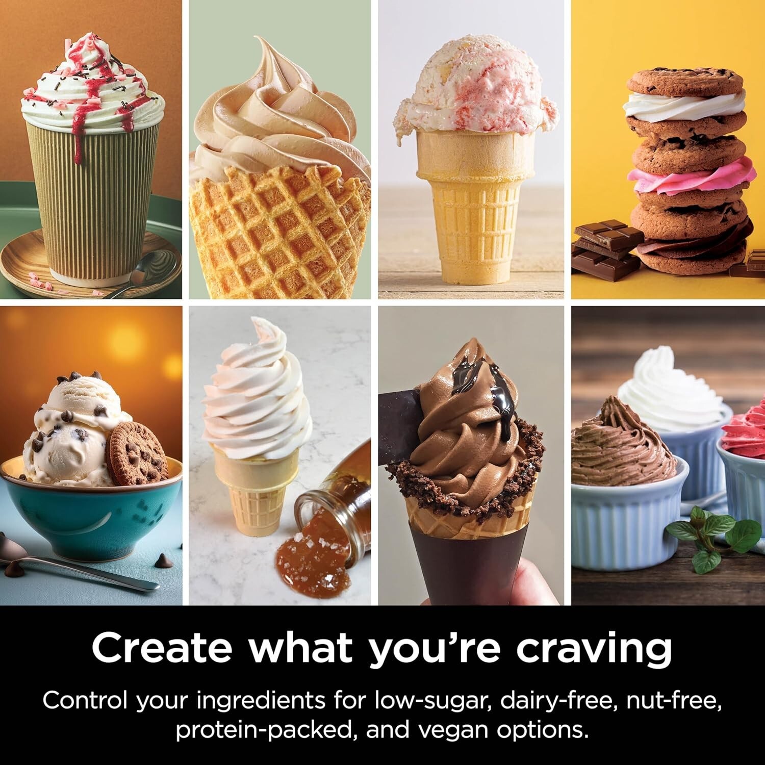Ninja Swirl by CREAMi Soft Serve & Ice Cream Machine Sorbet Milkshake Low Cal
