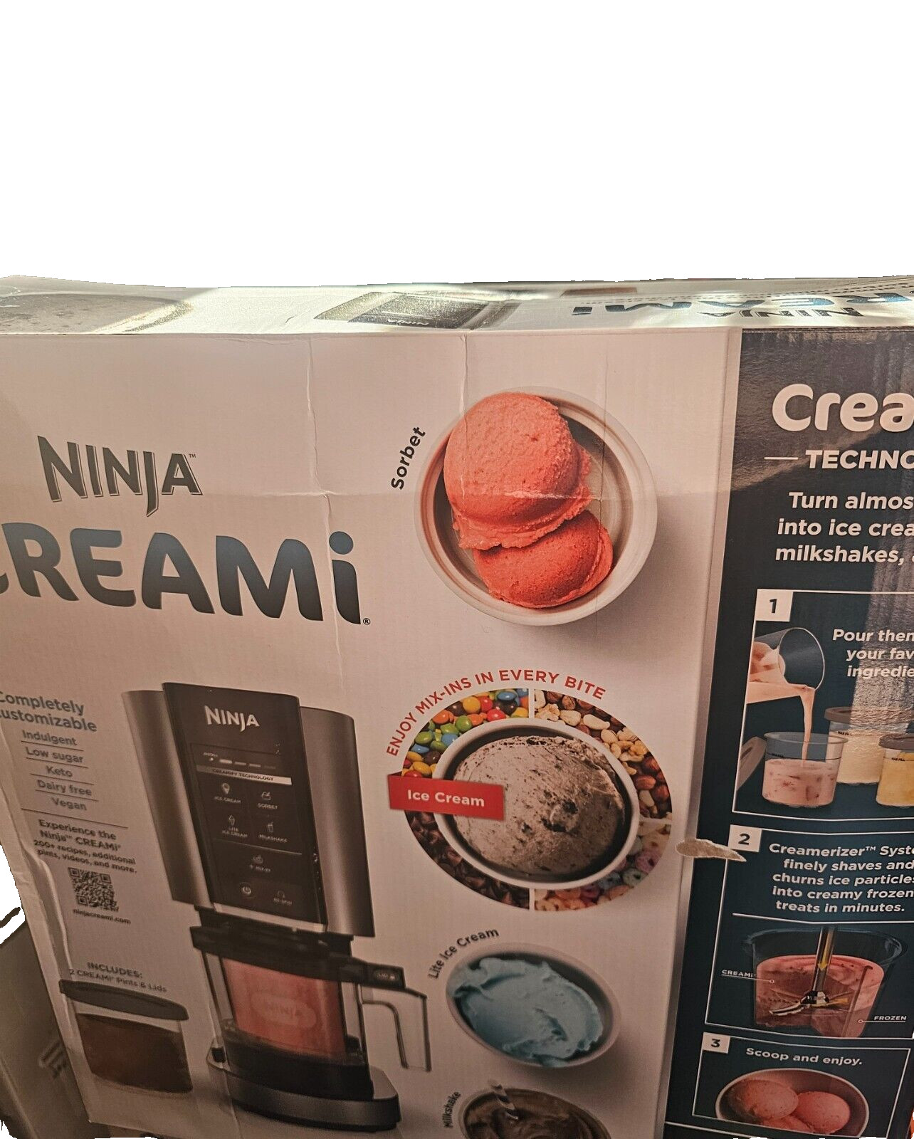 Ninja CREAM Ice Cream Maker 7 One-Touch Programs. New in box. Black/silver