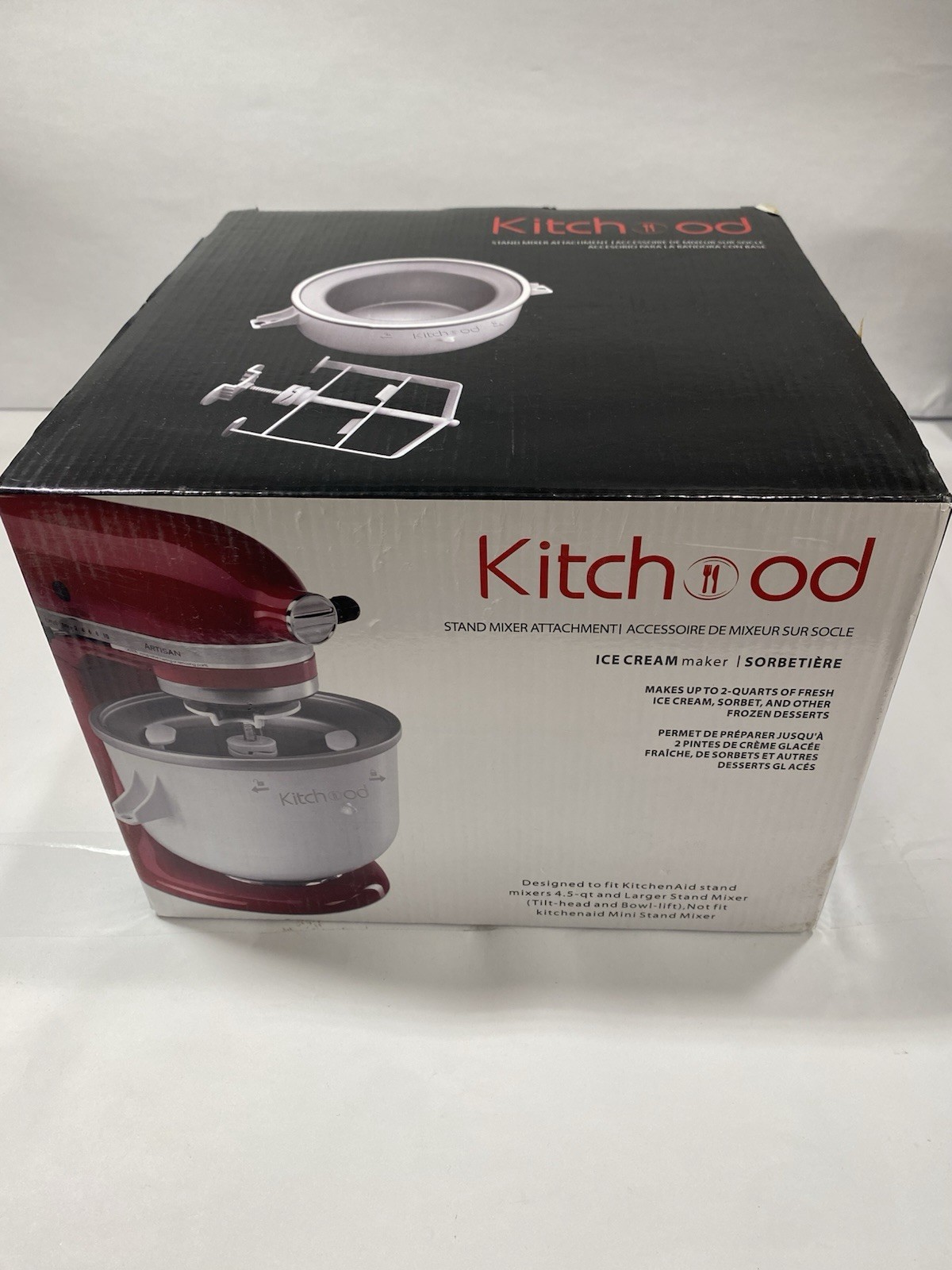 KitchenAid Stand Mixer Ice Cream Maker Attachment Model KICA0WH New Open Box