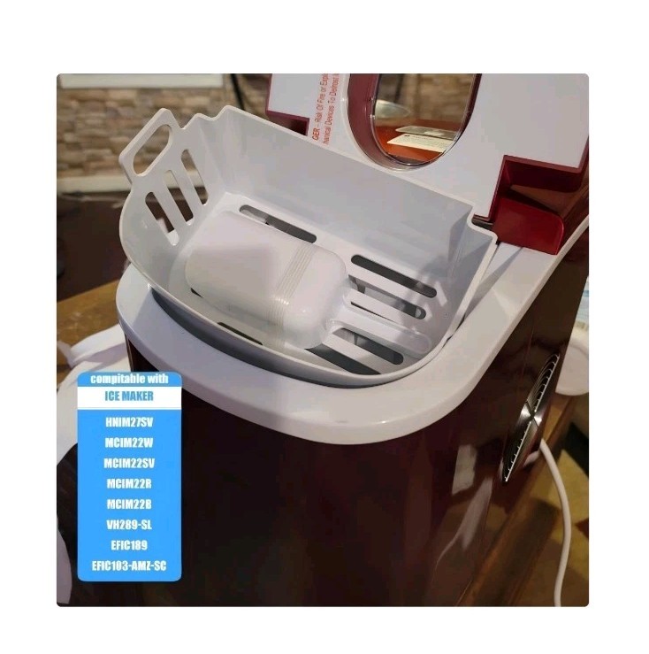 Ice Maker Ice Basket – Replacement Storage Bin with Drain, Safe Plastic.