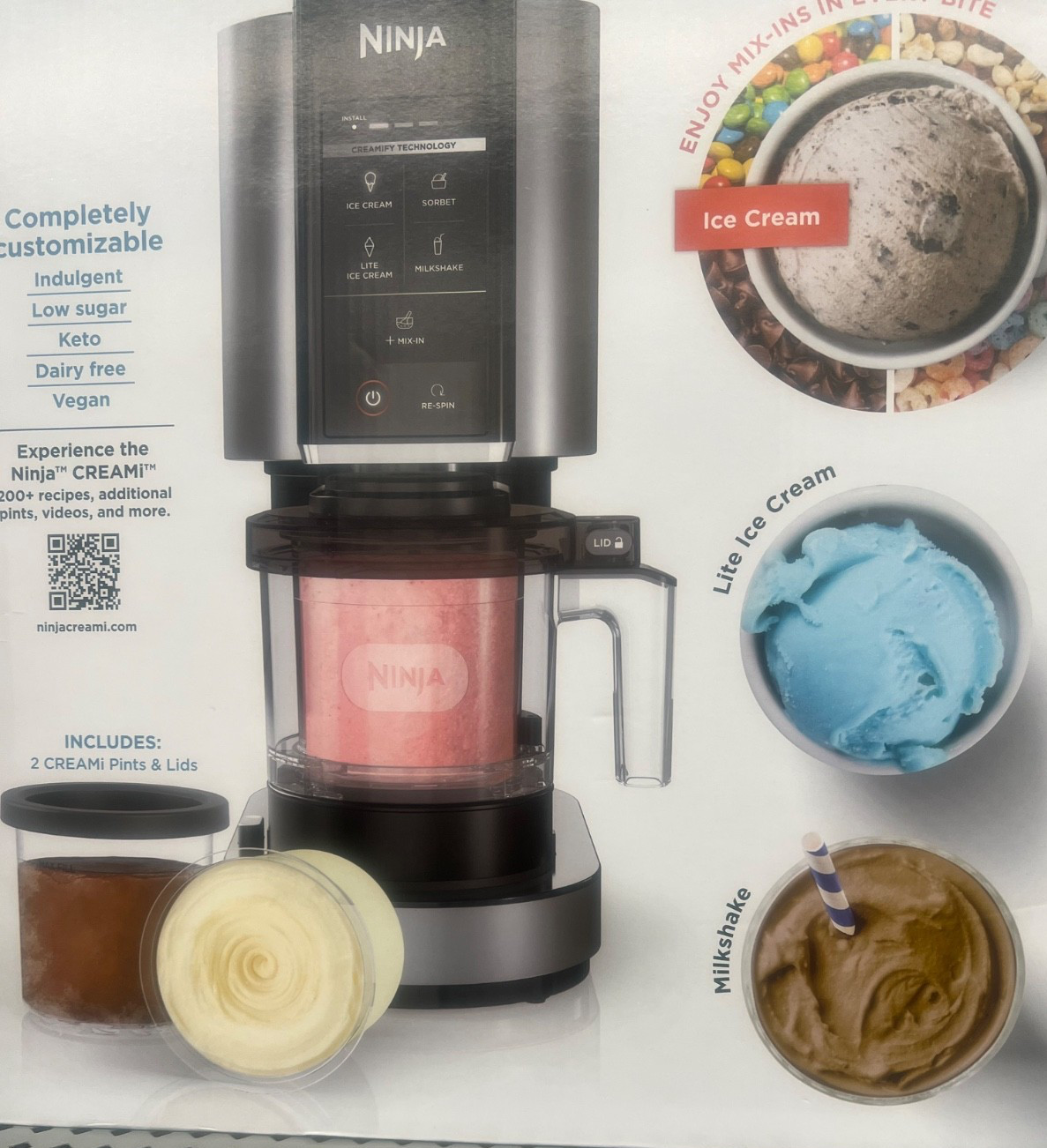 New Ninja Creami NC301 Cloud Silver 7 In 1 Ice Cream Sorbet Maker