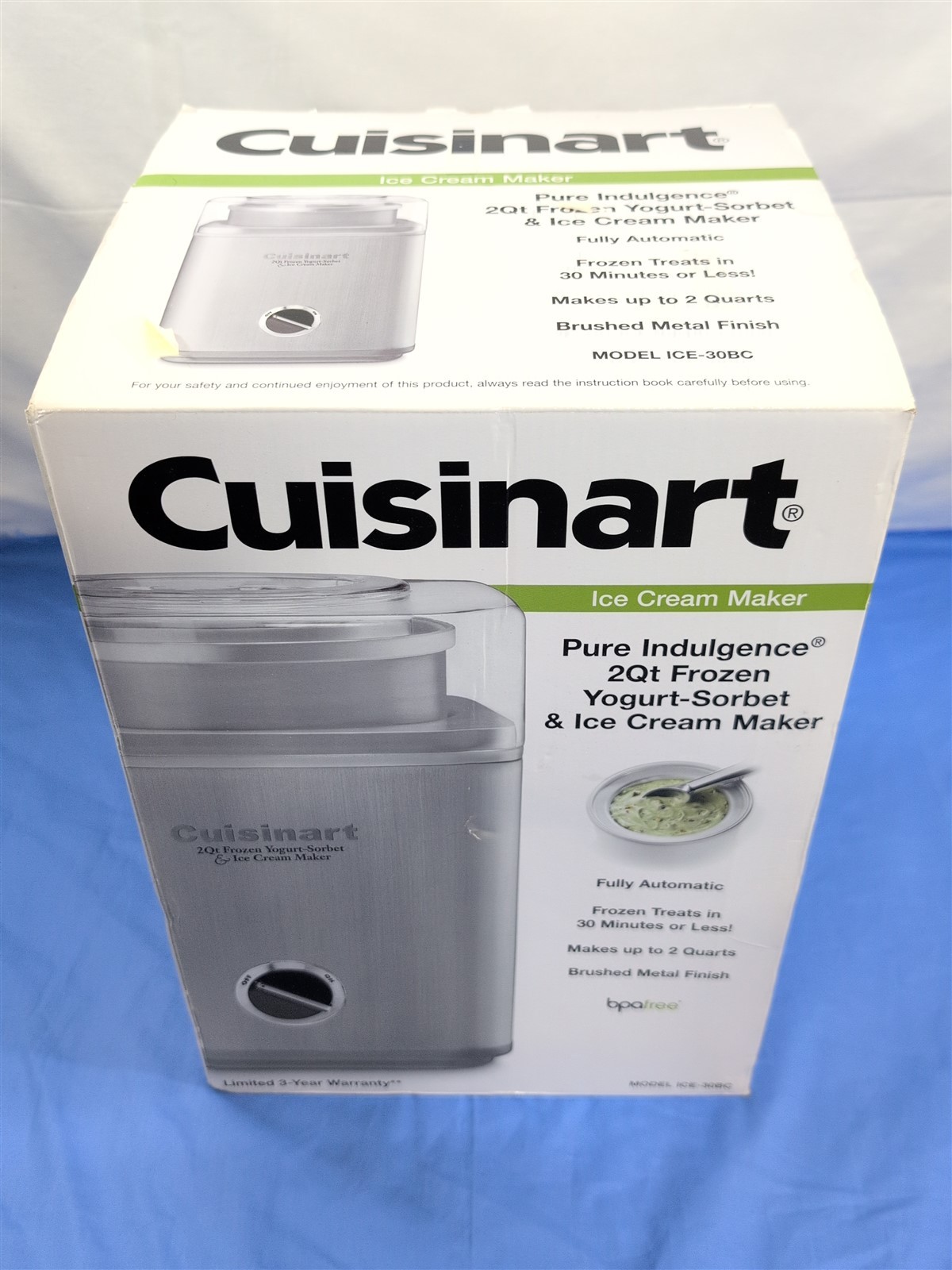 Cuisinart Pure Indulgence Ice Cream Maker 2 Qt Frozen Yogurt Machine ICE-30BC