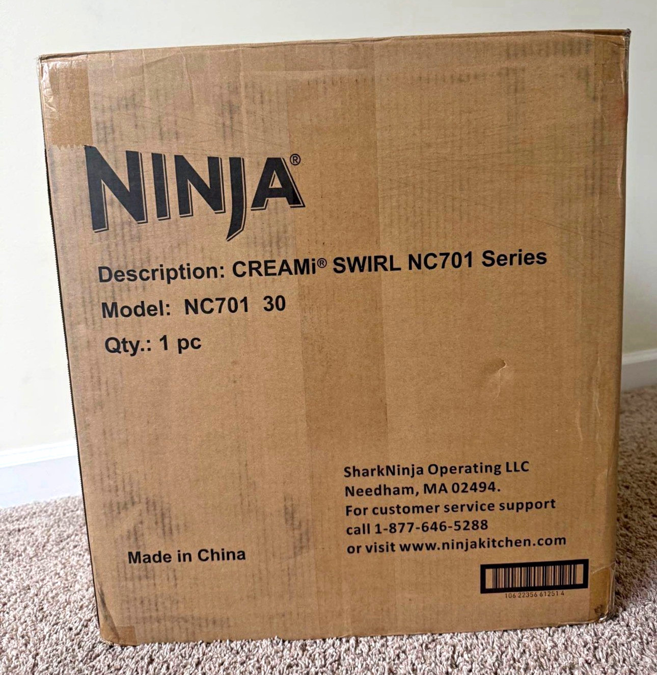 Ninja CREAMi Swirl NC701 Electric Ice Cream Maker 1 Pint 800W White/Gray