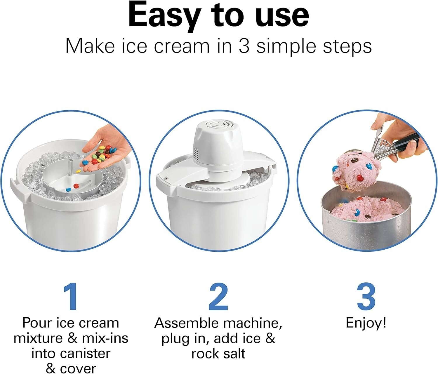 Maquina Electrica Para Hacer Helados Cubeta De Mantecado Nieve Potente 4QT Nuevo