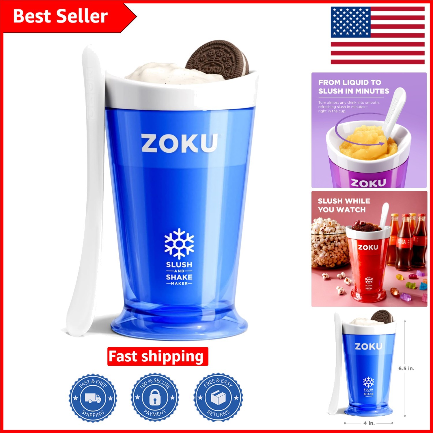 Family Fun Slush & Shake Maker – Portable 8oz Cup for Delicious Frozen Drinks