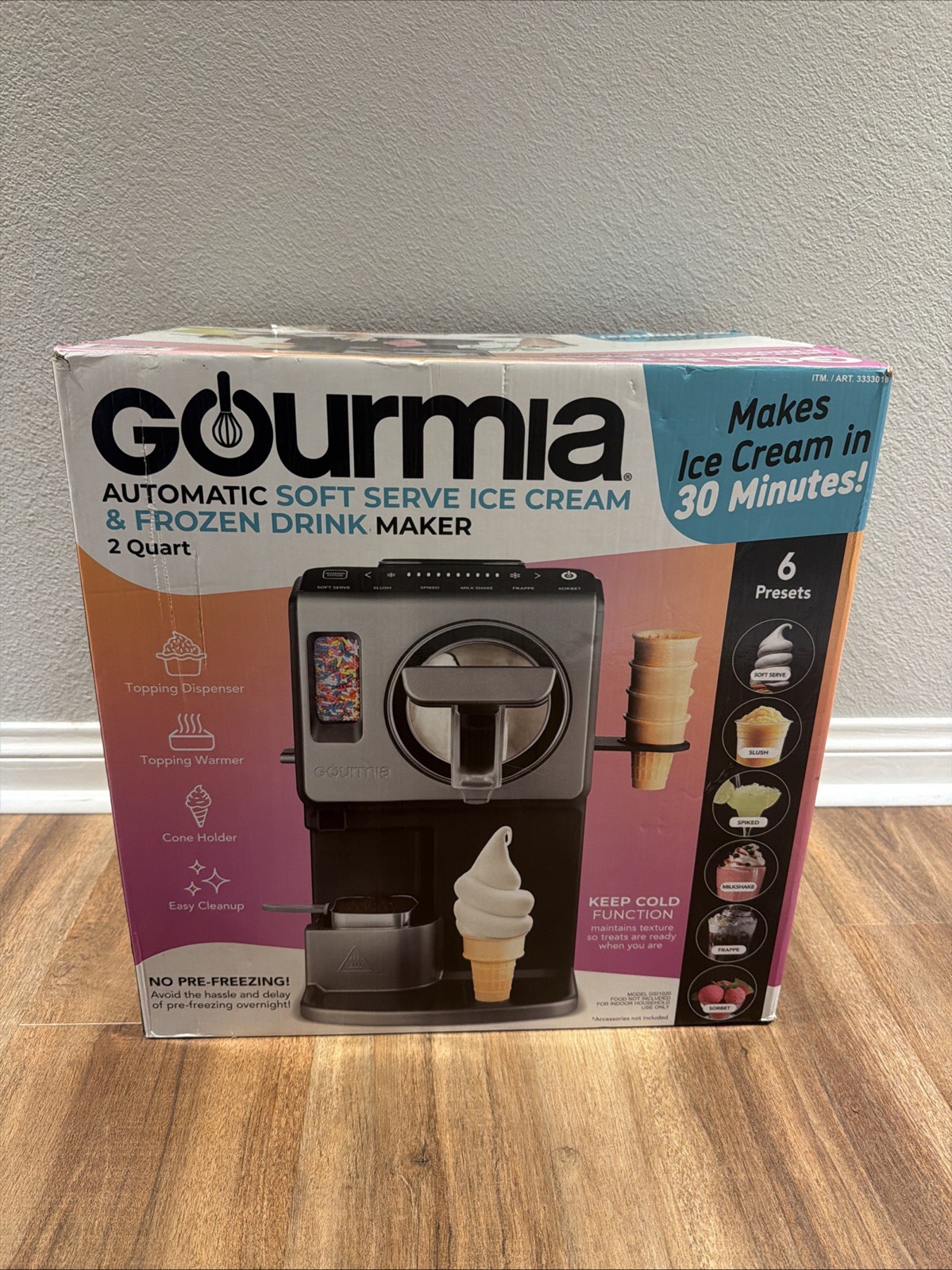 Gourmia 2 Quart Soft Serve Ice Cream Maker Frozen Drink 6 Presets Costco