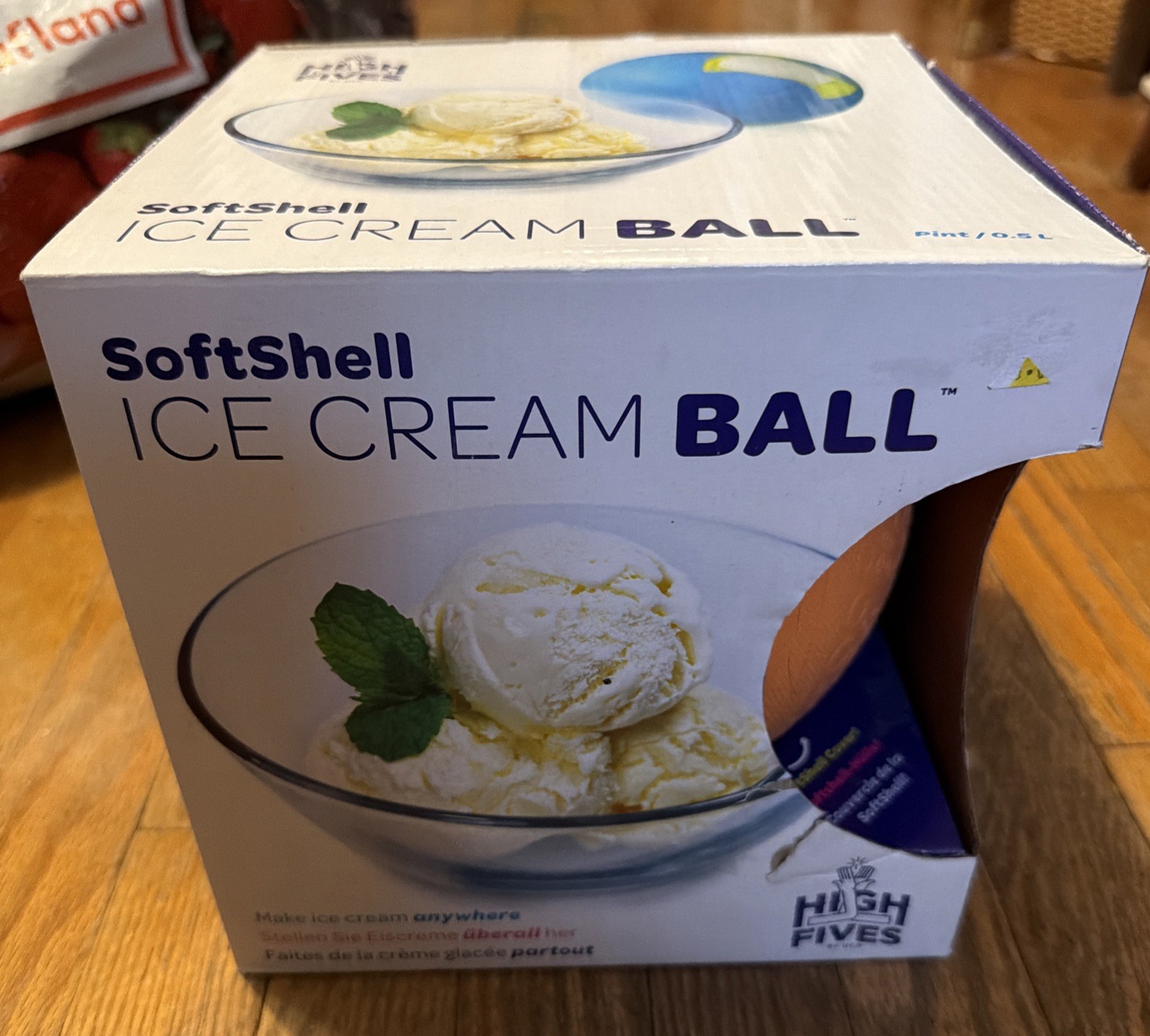 Yaylabs Soft Shell Pint Sized Ice Cream Ball Orange NEW IN BOX!