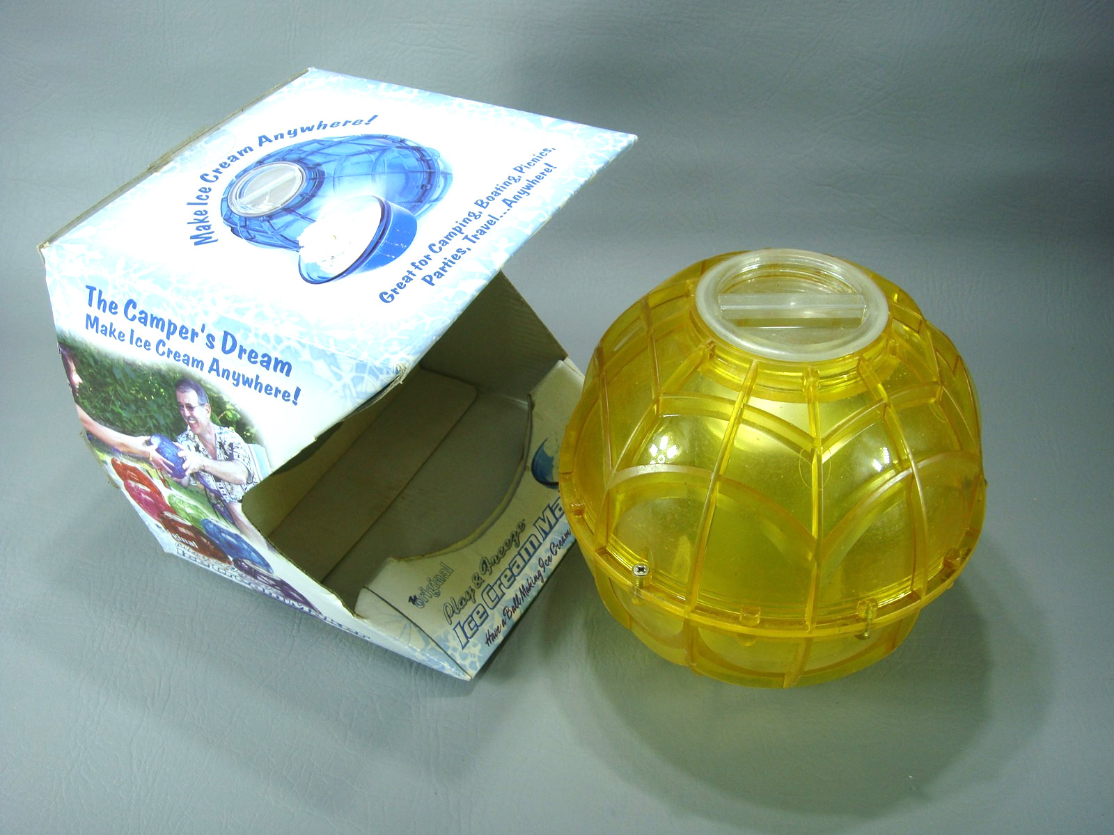 Camper’s Dream The ORIGINAL Play and Freeze ICE CREAM MAKER BALL Yellow 1 Pint