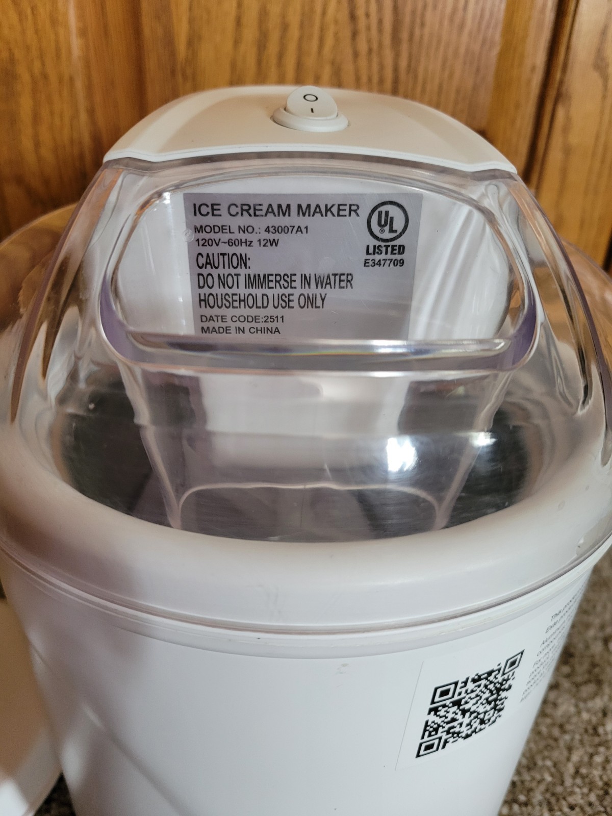 Kitchen HQ Ice Cream Maker 1.5 Quart, White