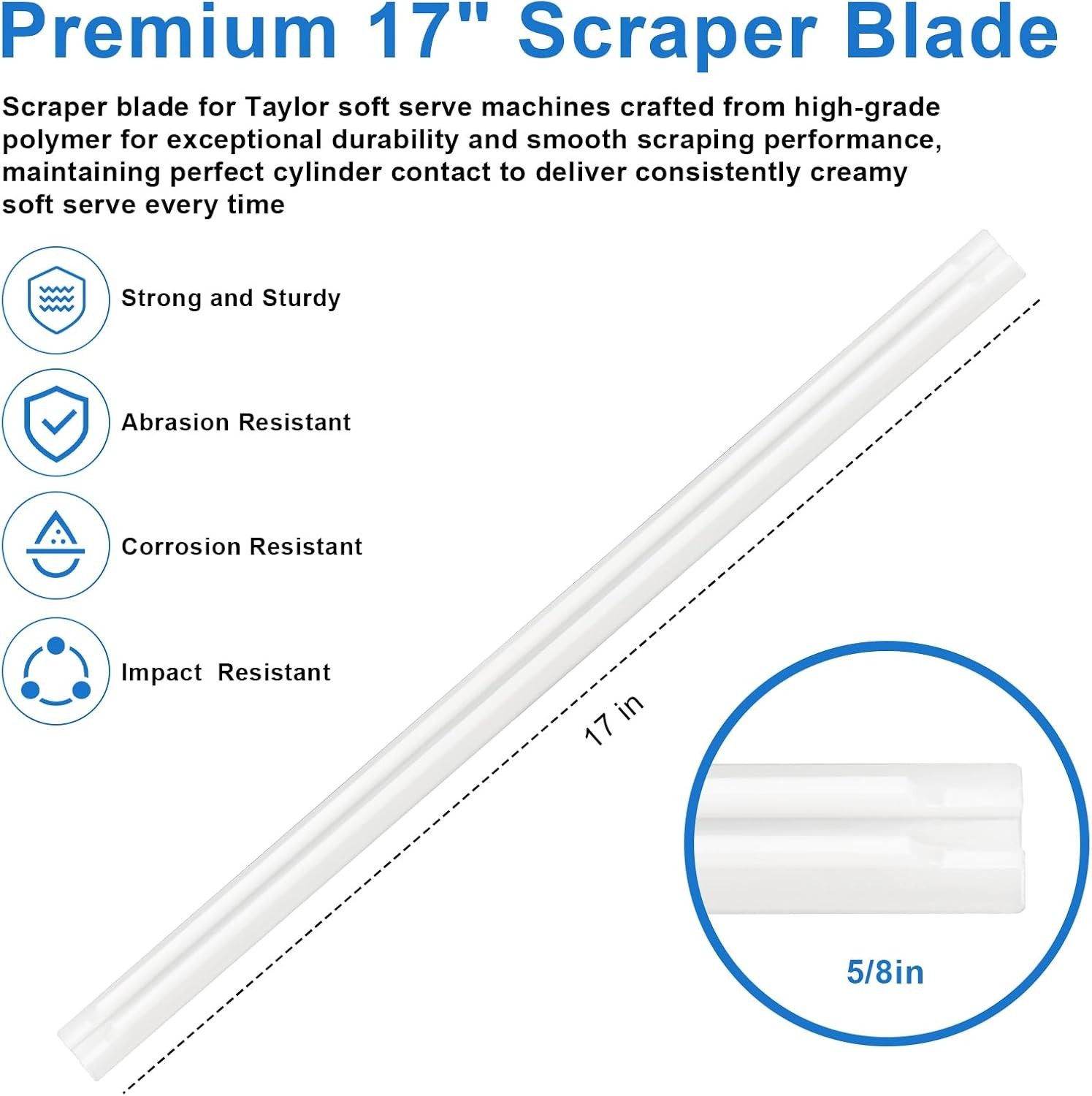Replacement 17″ Scraper Blade Set for Taylor Models – Perfect Soft Serve Texture