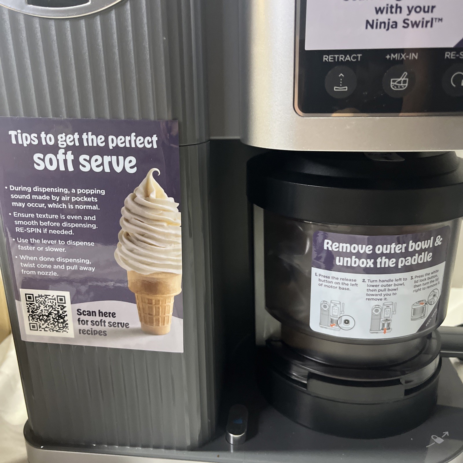 New Ninja Swirl by CREAMi Soft Serve and Ice Cream Maker NC701 No Box