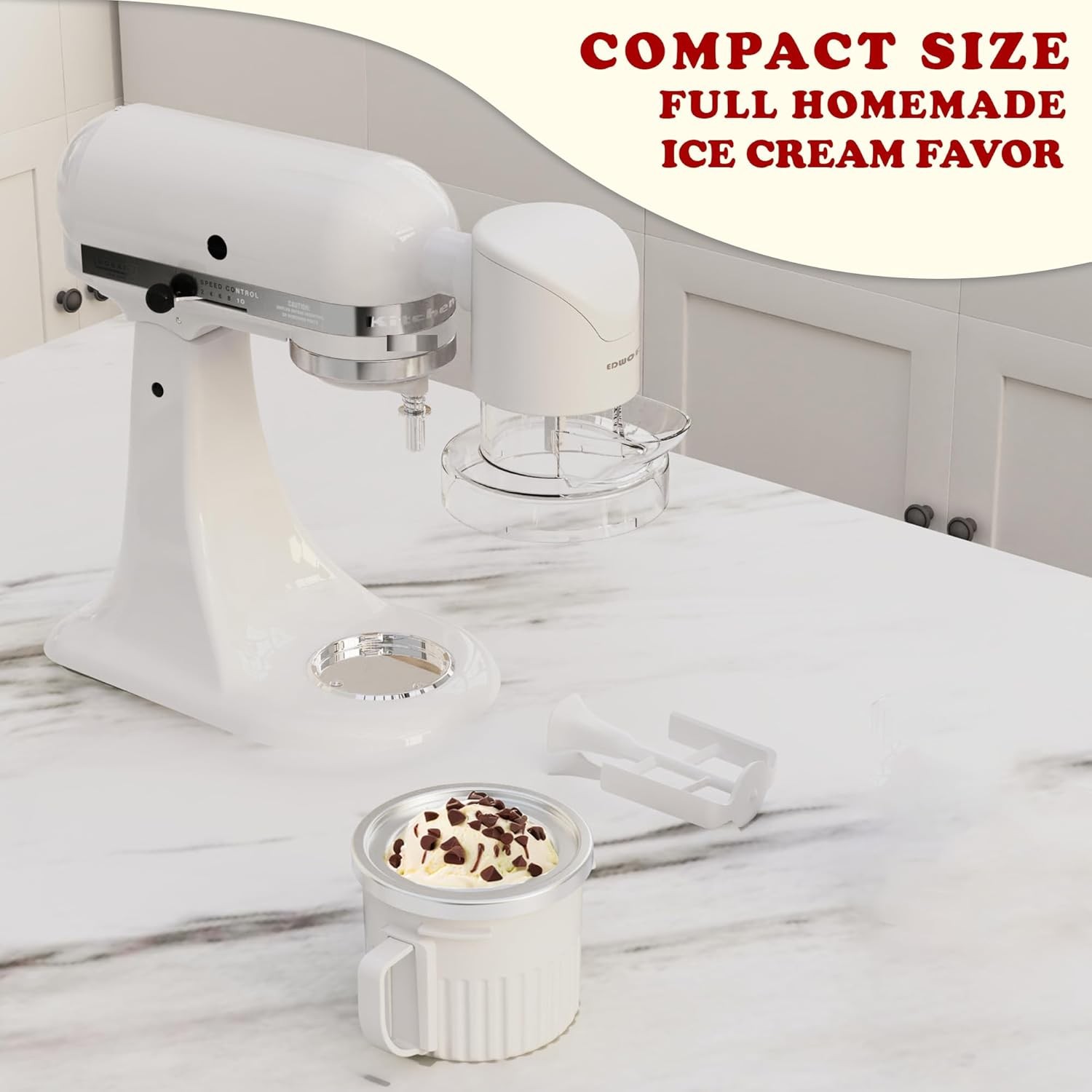 Ice Cream Maker Attachment All KitchenAid Stand Mixer,with One 250ML Frozen