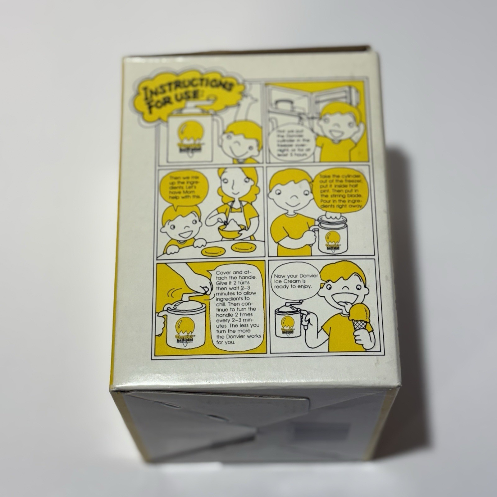 VTG 1980’s DONVIER Half-Pint Manual Hand Crank Ice Cream Maker with Guide