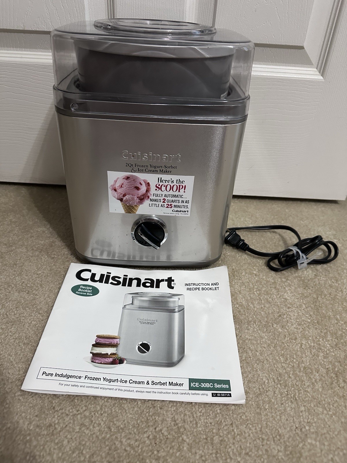 Cuisinart ICE‑30BC Pure Indulgence 2 Qt Frozen Yogurt Ice Cream & Sorbet Maker