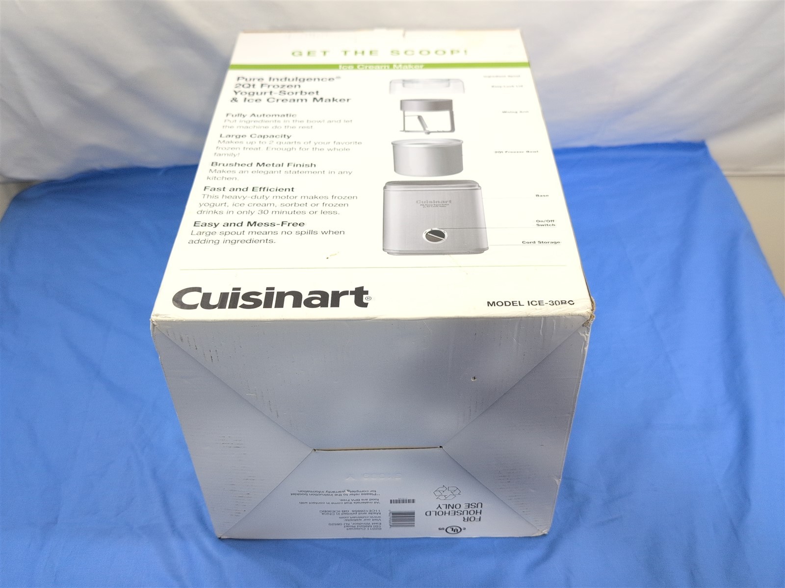 Cuisinart Pure Indulgence Ice Cream Maker 2 Qt Frozen Yogurt Machine ICE-30BC