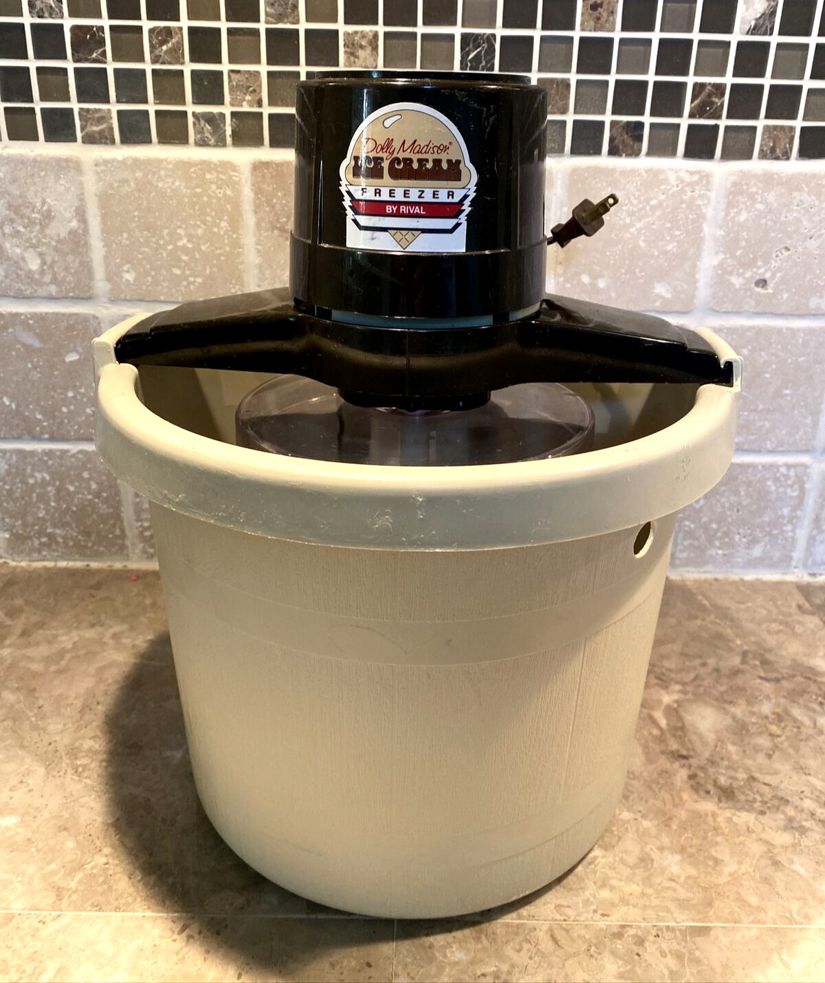 Vintage Dolly Madison Ice cream freezer By Rival Beige Brown