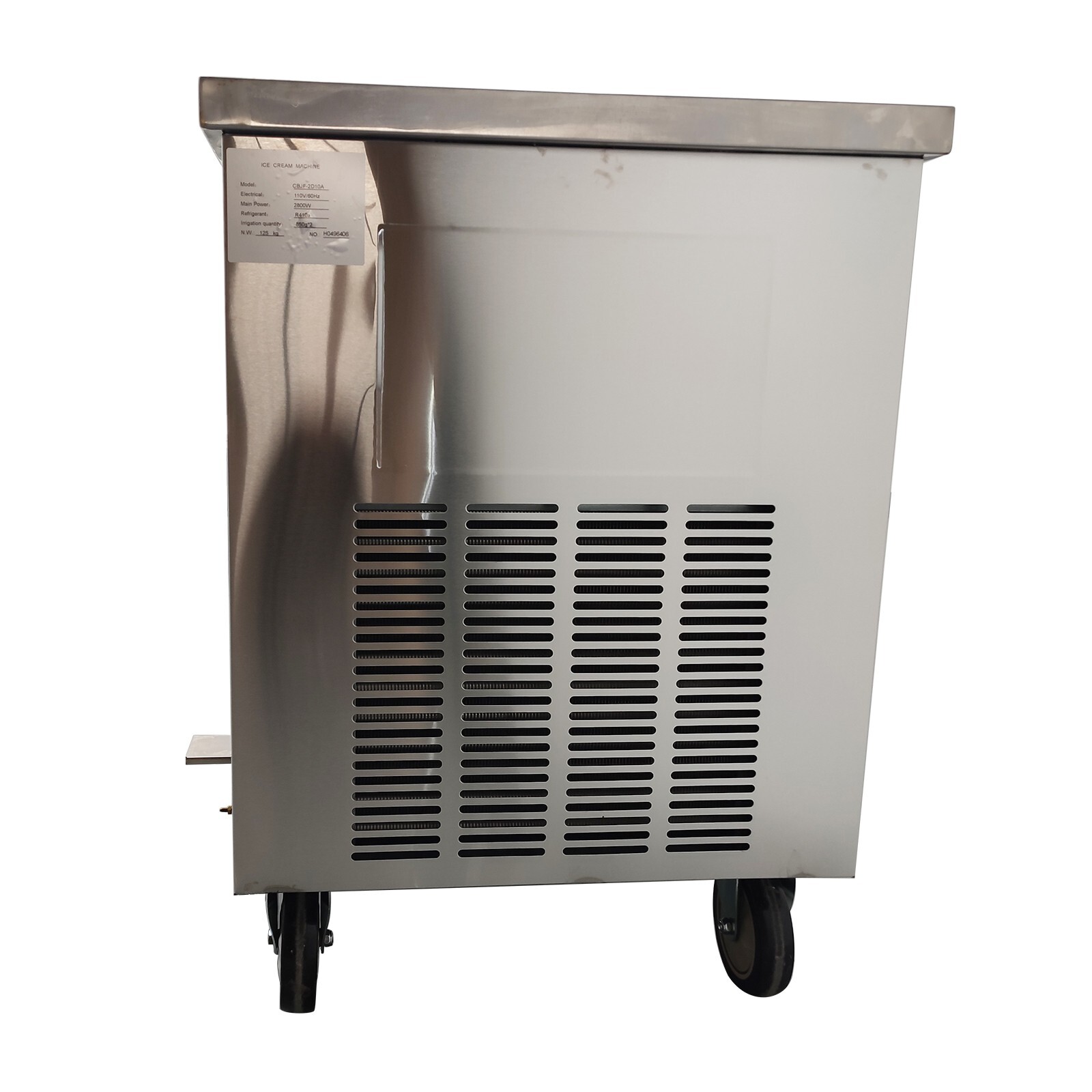 110V Commercial Double Square Pan Ice Frying Machine Fried Yogurt Rolls Maker