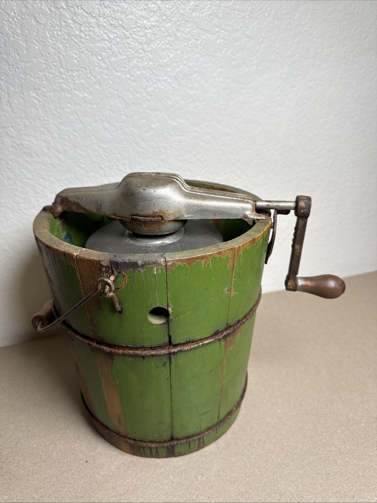 Antique Hand Crank Ice Cream Maker.