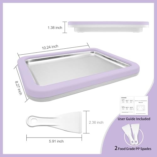 Rolled Ice Cream Maker Instant Ice Cream Maker | 2 Spatulas, Frozen Lavender