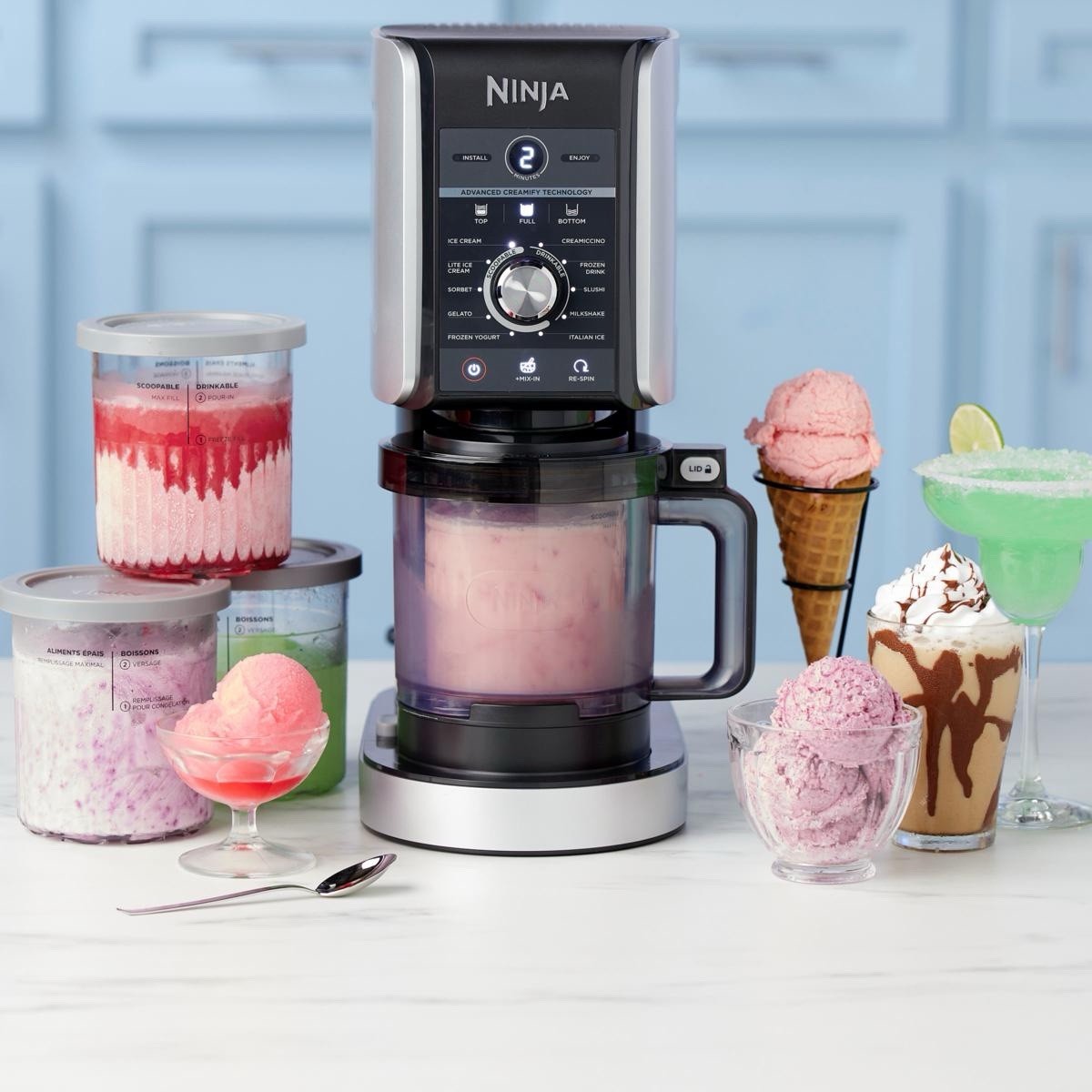 Ninja CREAMi Deluxe Ice Cream Maker | 11-in-1 Create Frozen Desserts, Sorbet, Mi